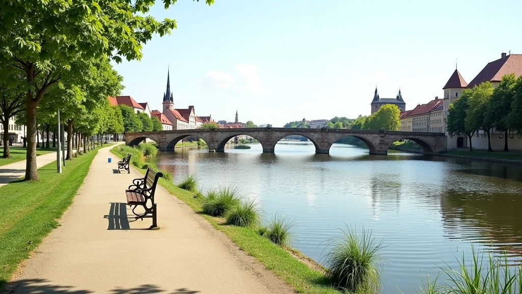 Widok na Wrocław z Odry, mosty i architektura miasta nad rzeką