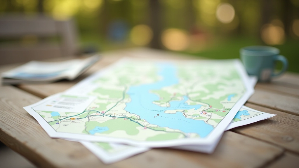 Mapa papierowa trasy spaceru rozłożona na stole